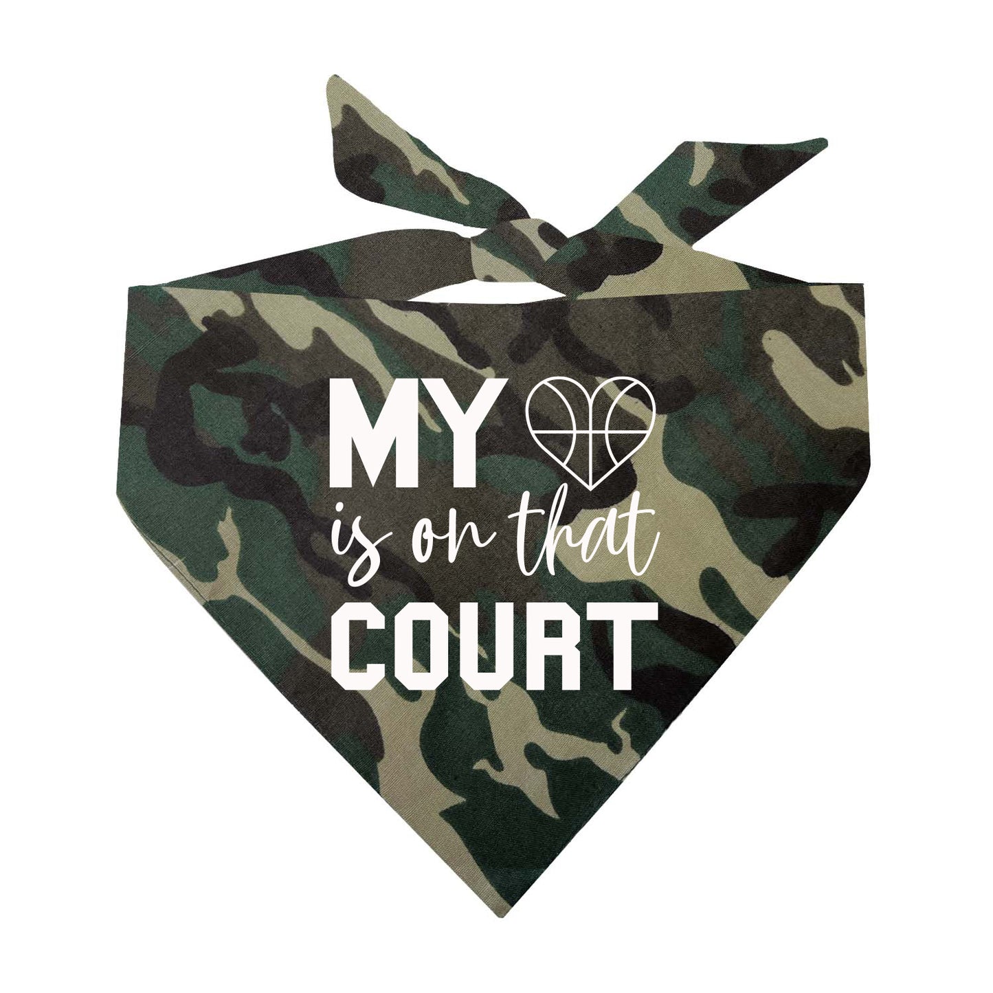 My Heart Is On That Court -Basketball Triangle Dog Bandana