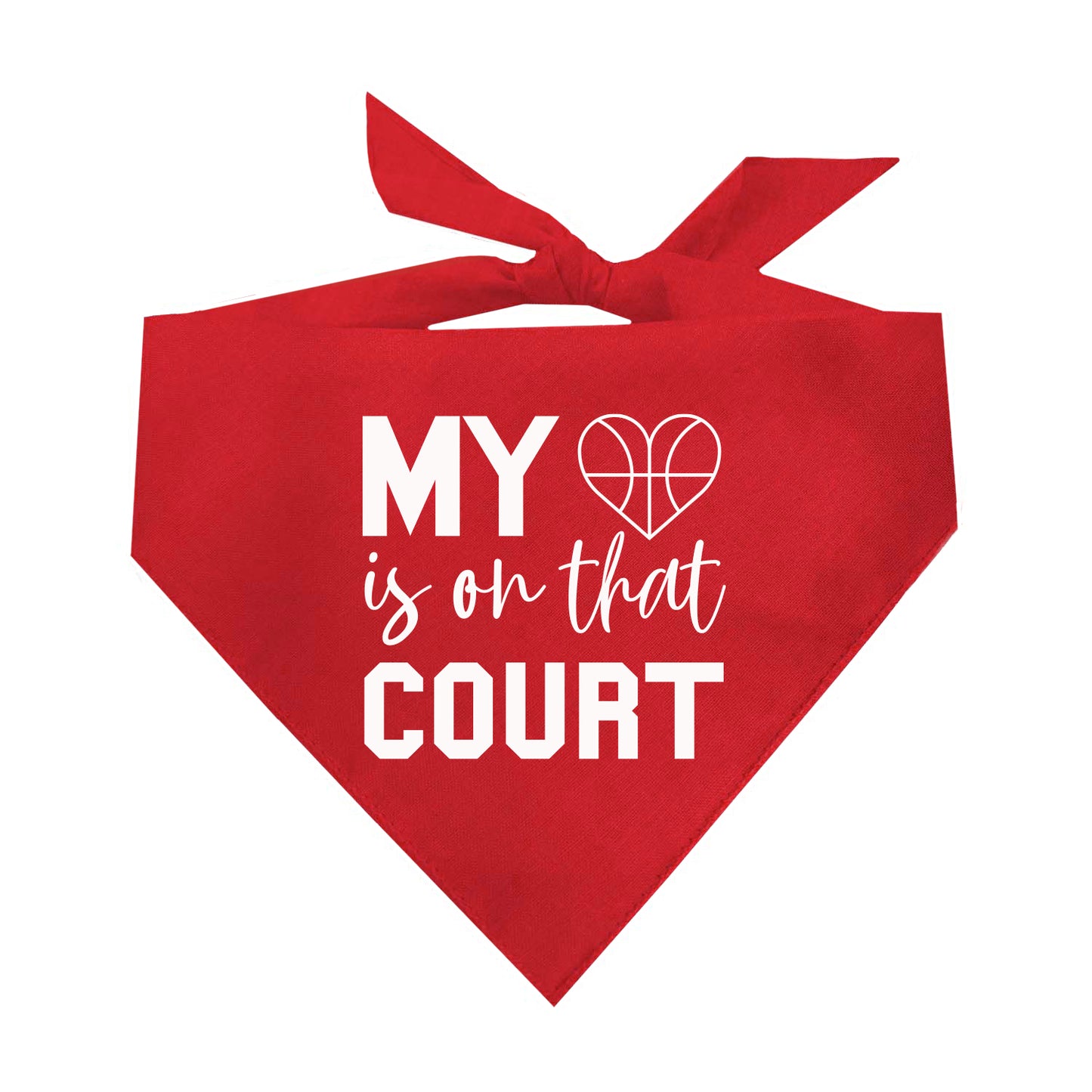 My Heart Is On That Court -Basketball Triangle Dog Bandana