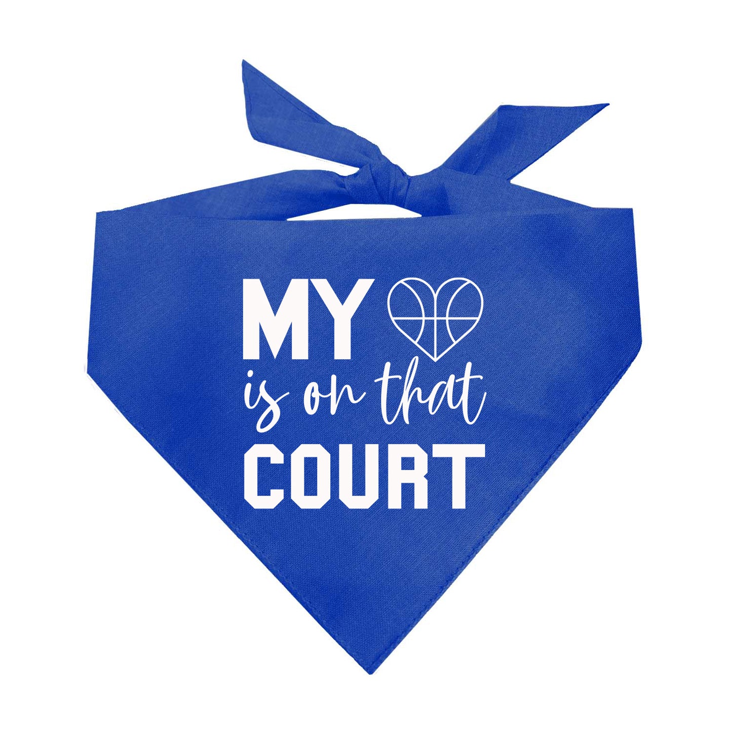 My Heart Is On That Court -Basketball Triangle Dog Bandana