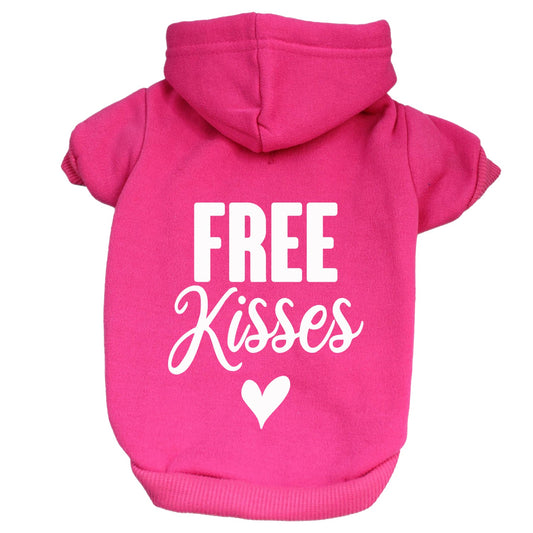 Free Kisses Valentine's Day Dog Hoodie