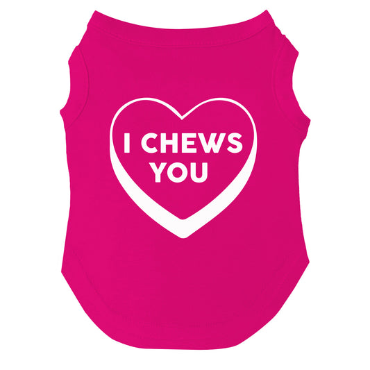 I Chews You Candy Heart Valentine's Day Dog Tee