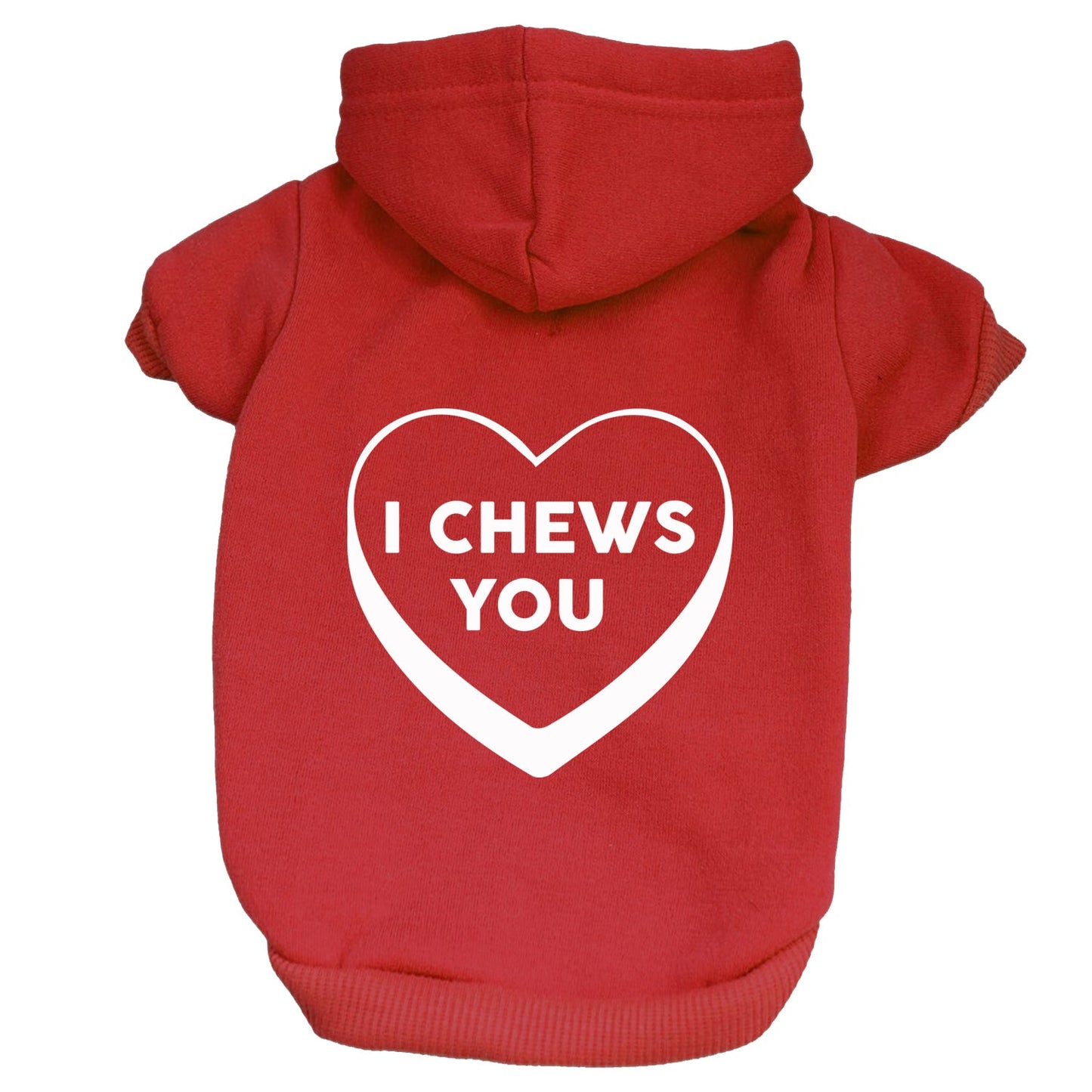 I Chews You Candy Heart Valentine's Day Dog Hoodie