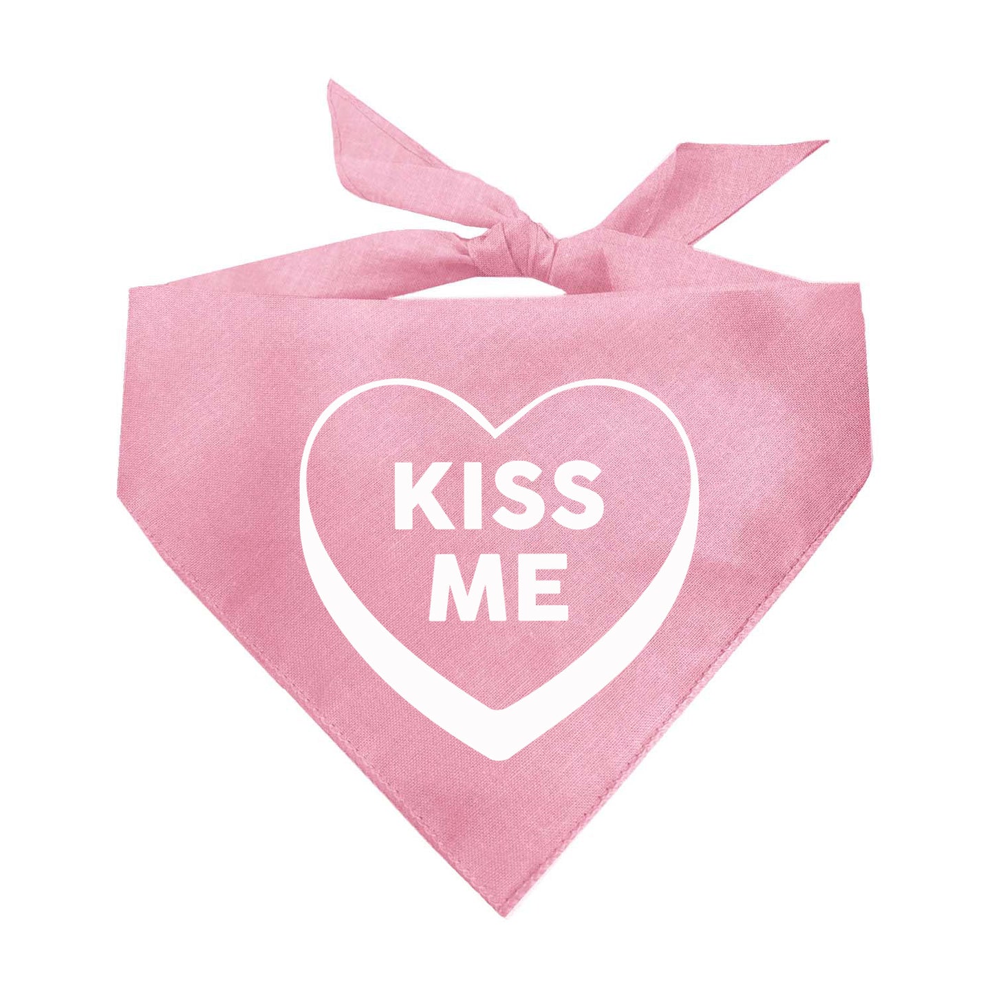 Kiss Me Candy Heart Triangle Dog Bandana