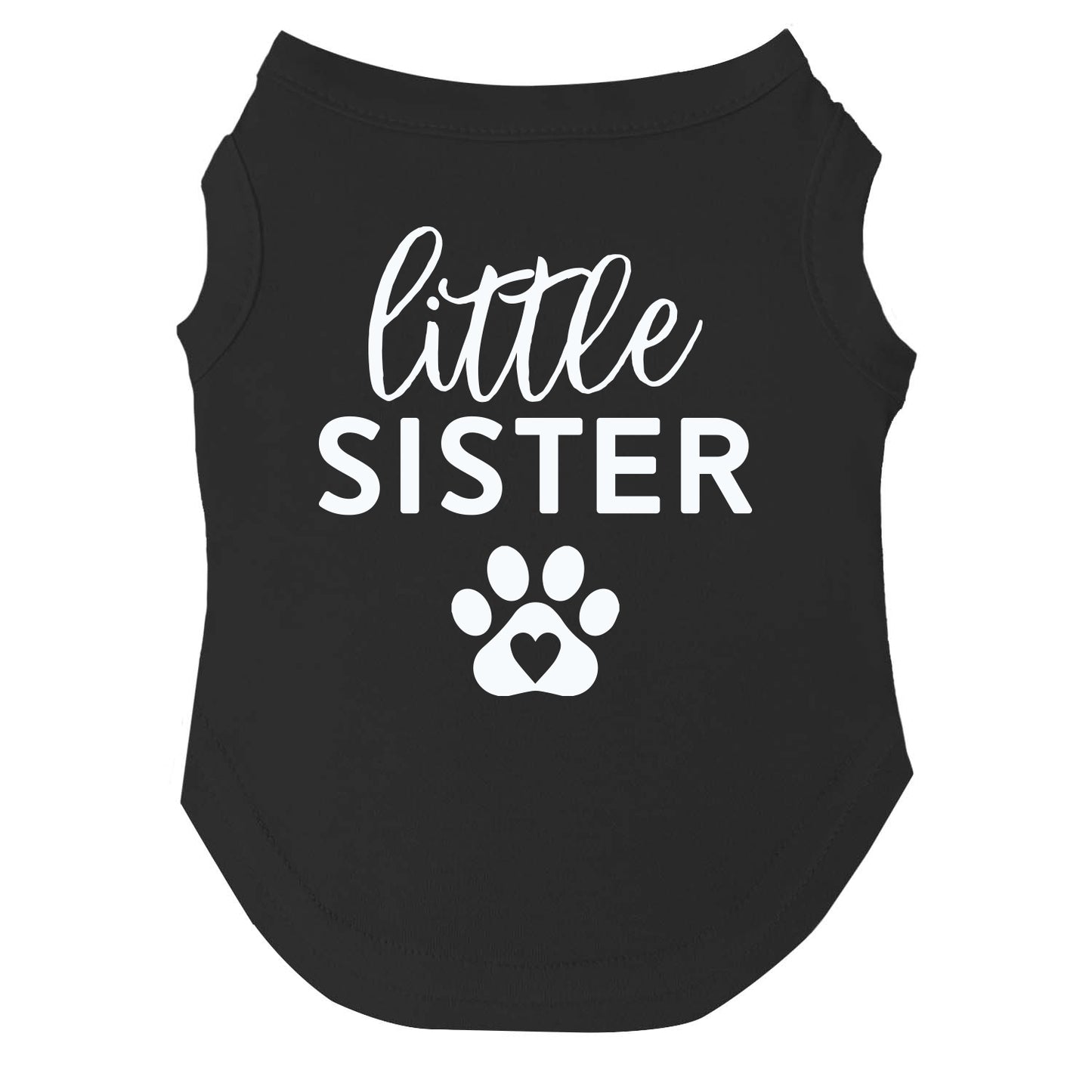 Little Sister Heart Paw Dog Tee