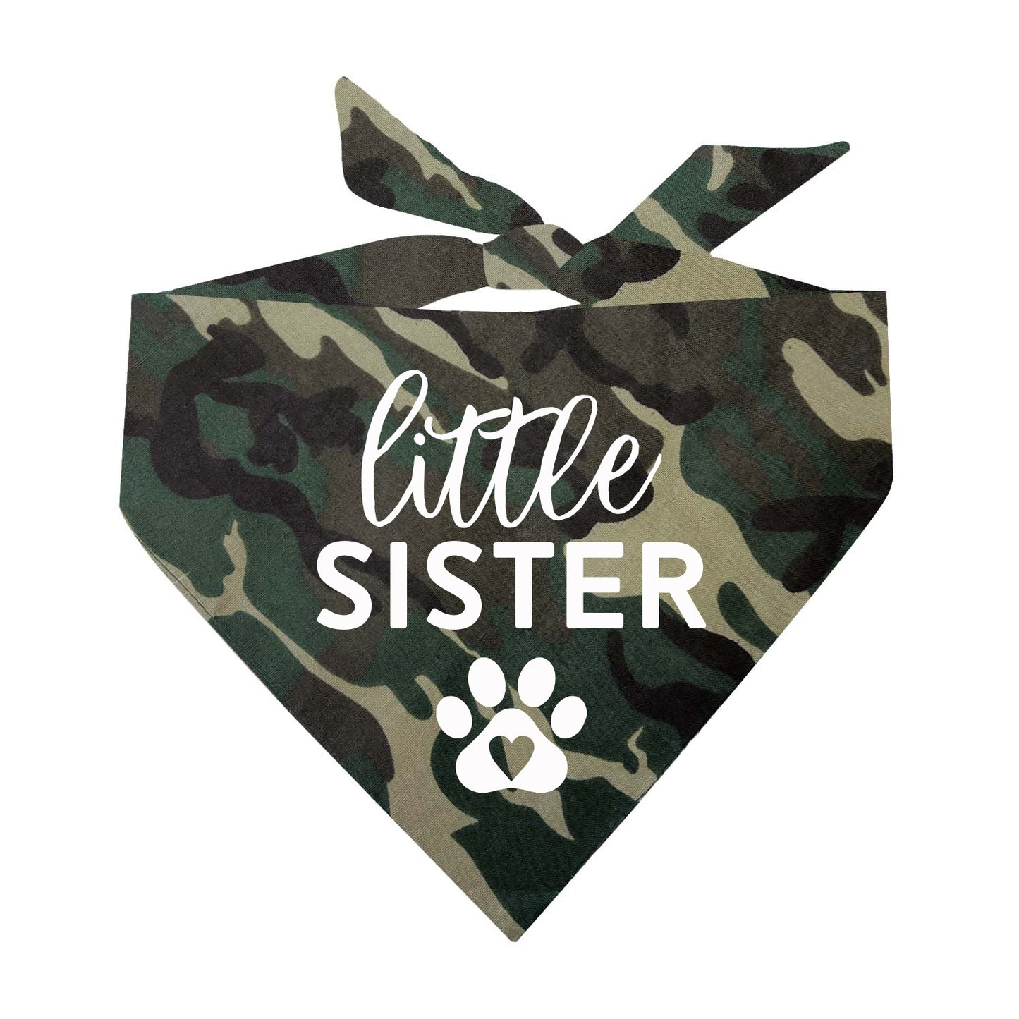 Little Sister Heart Paw Triangle Dog Bandana