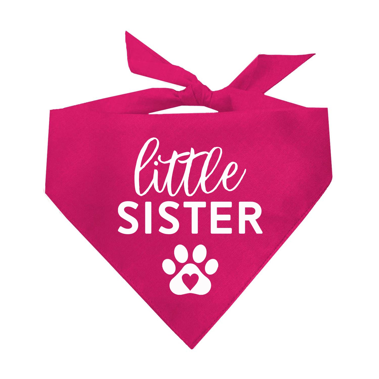 Little Sister Heart Paw Triangle Dog Bandana