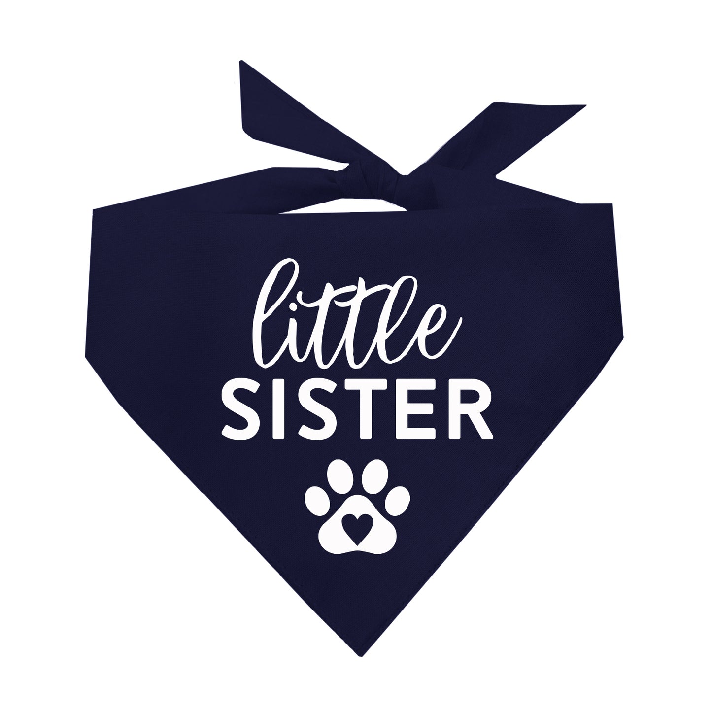 Little Sister Heart Paw Triangle Dog Bandana