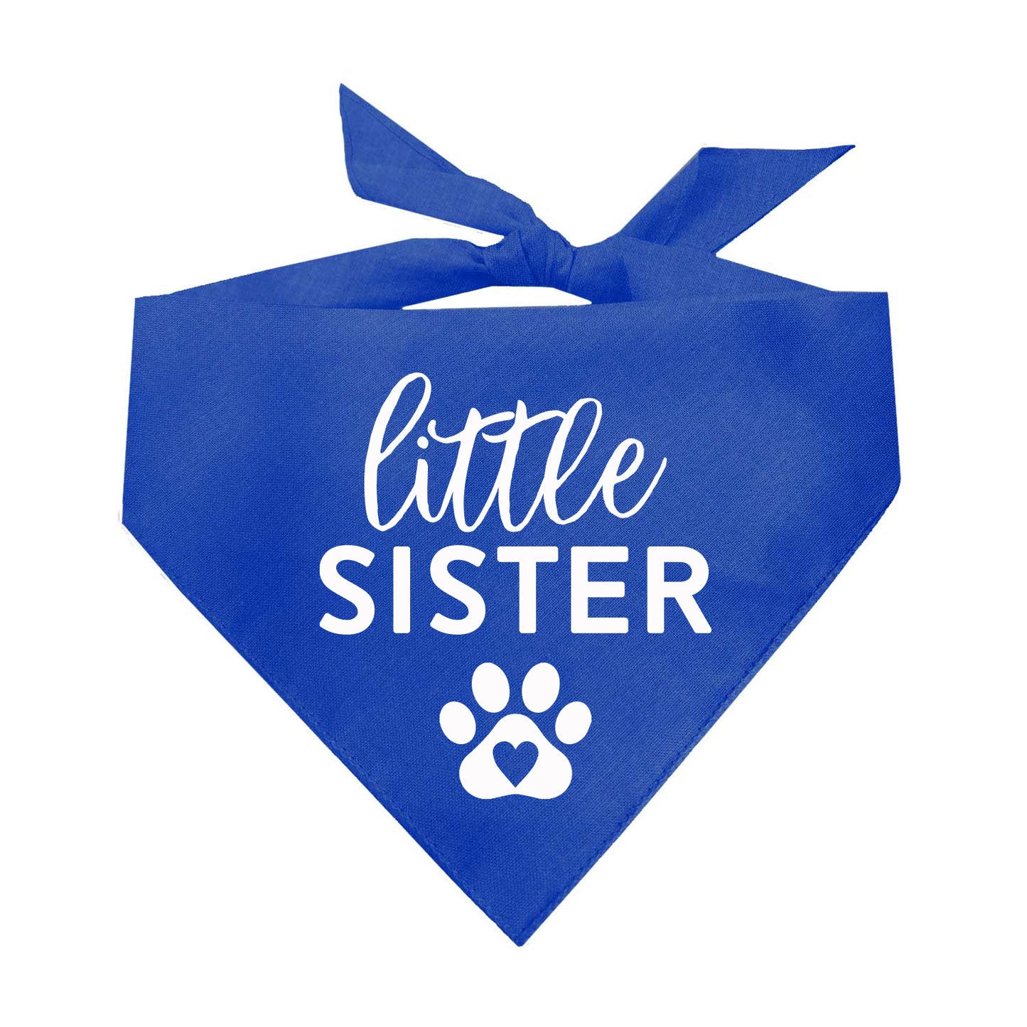 Little Sister Heart Paw Triangle Dog Bandana