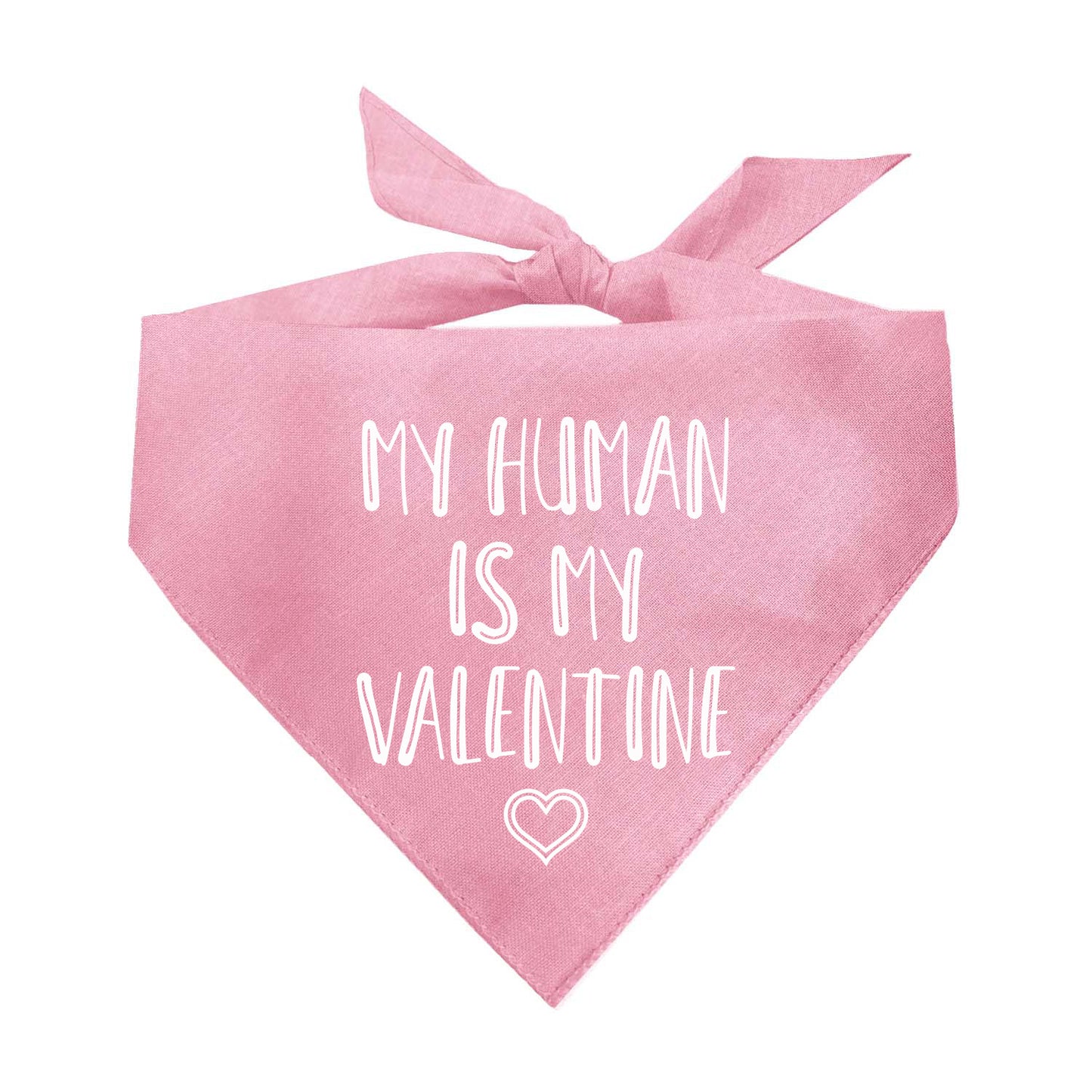 My Human Is My Valentine Valentine's Day Triangle Dog Bandana