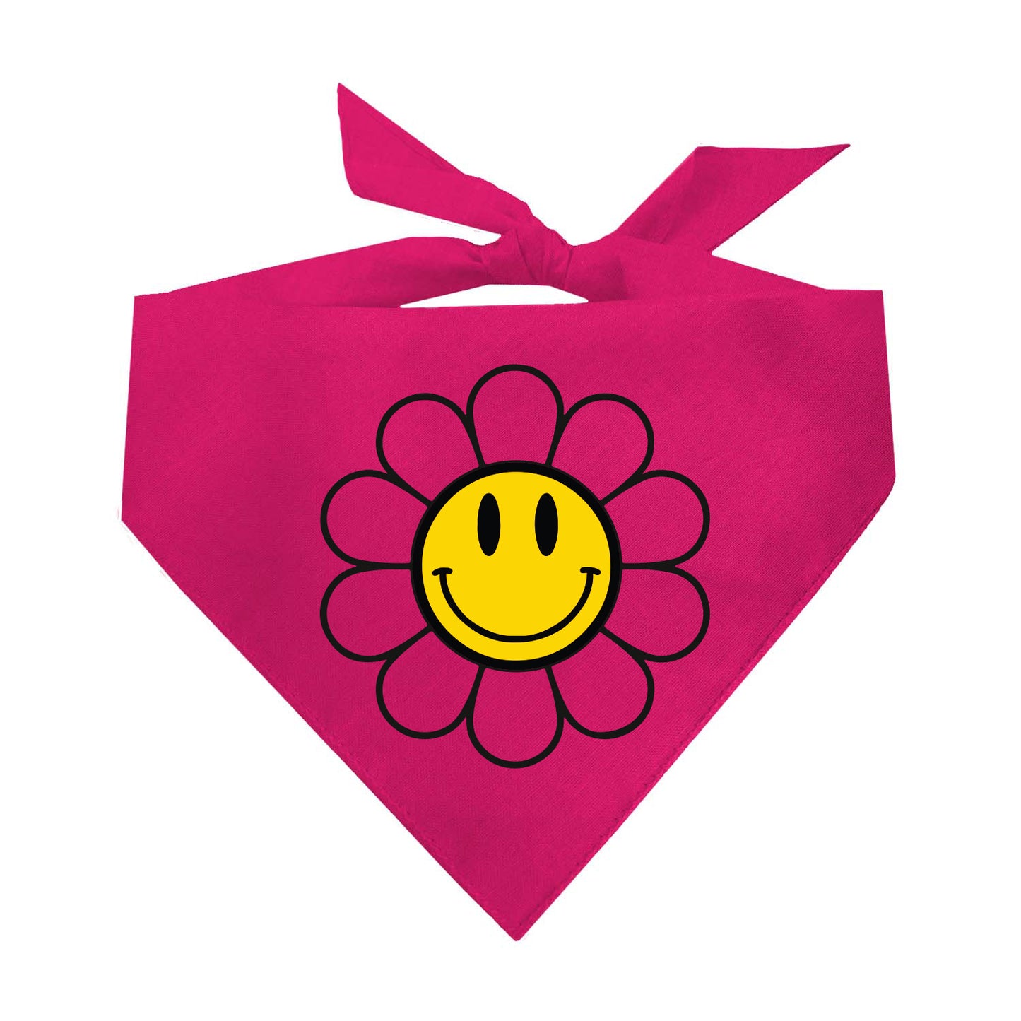 Smile Flower Triangle Dog Bandana