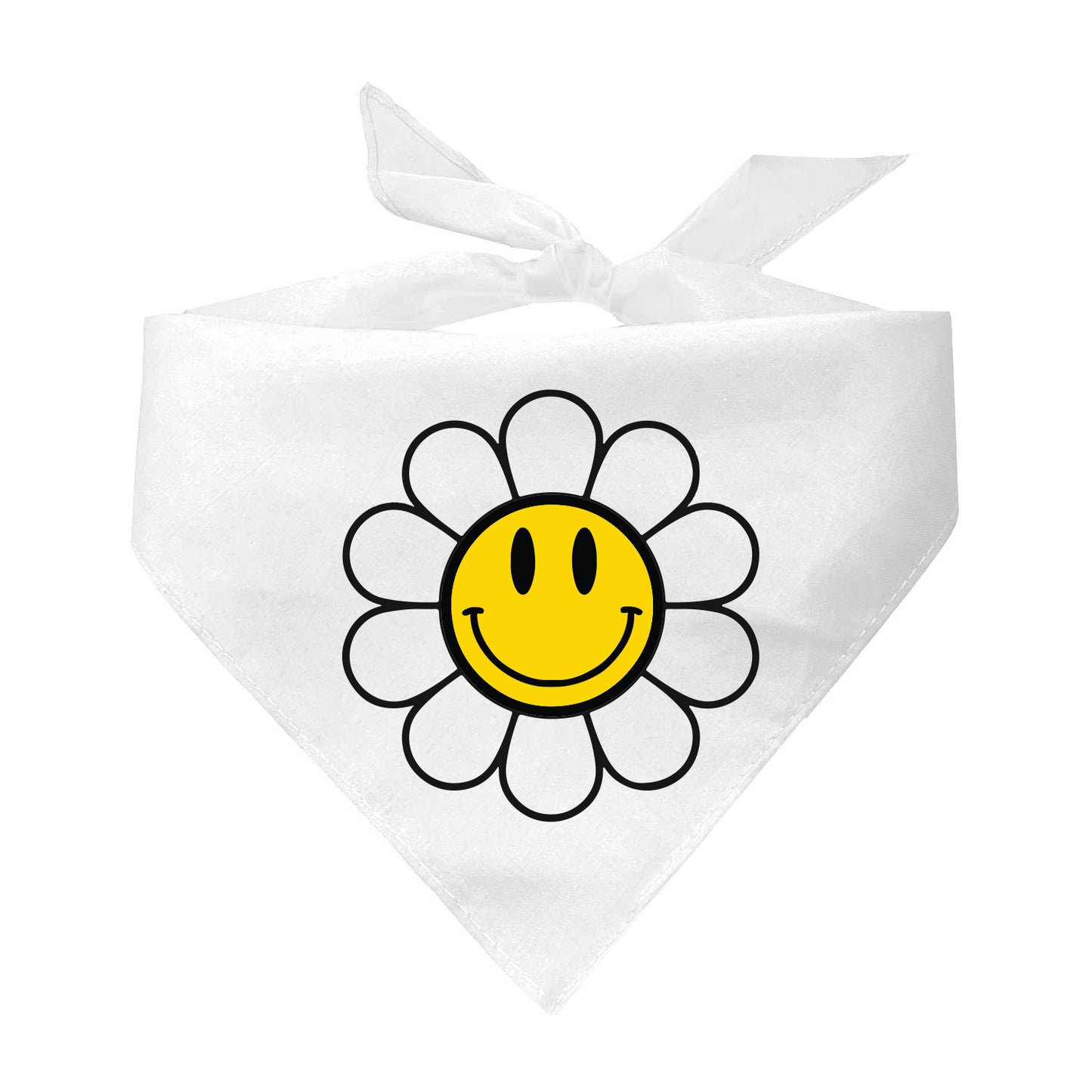 Smile Flower Triangle Dog Bandana