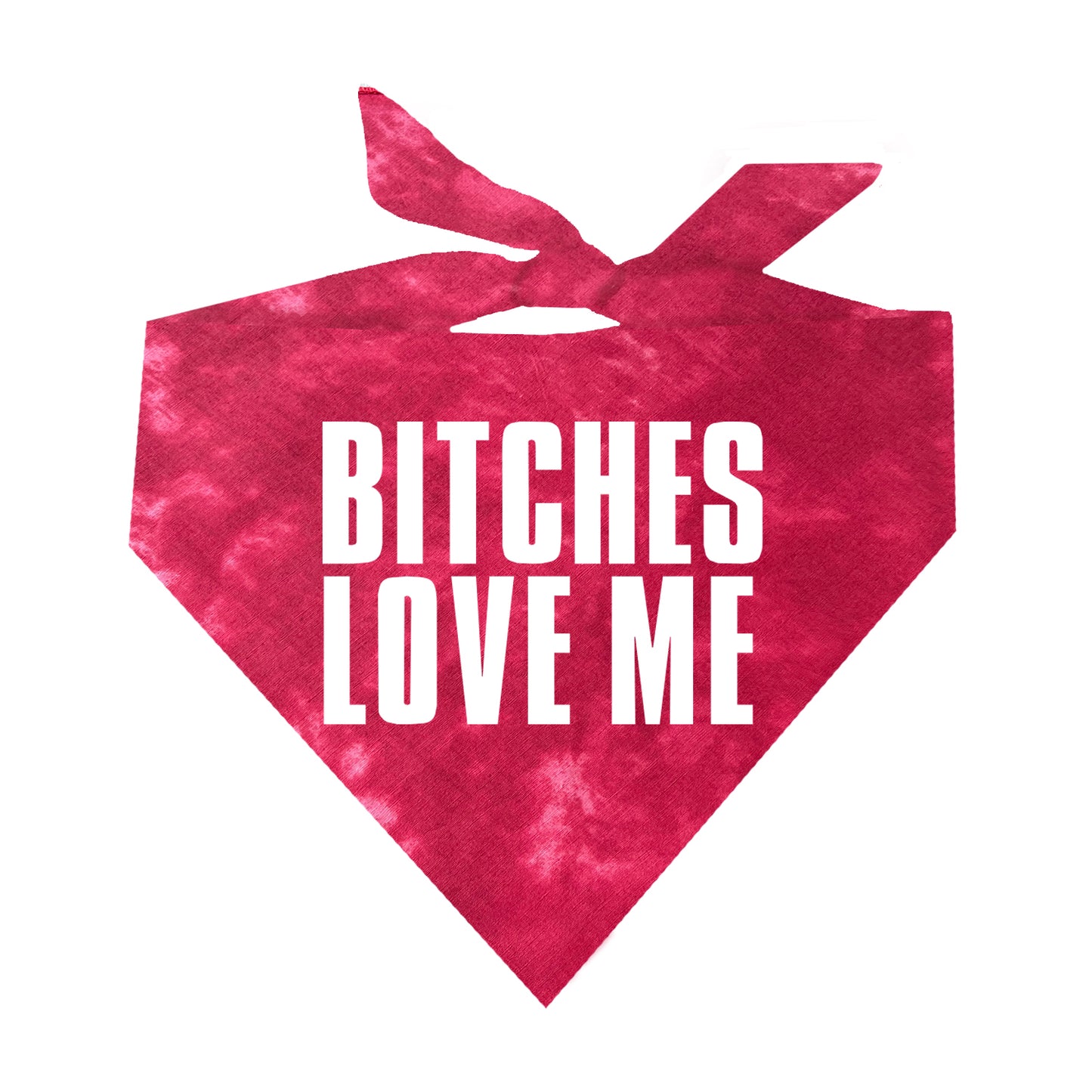 Bitches Love Me Scrunch Tie Dye Pattern Triangle Dog Bandana