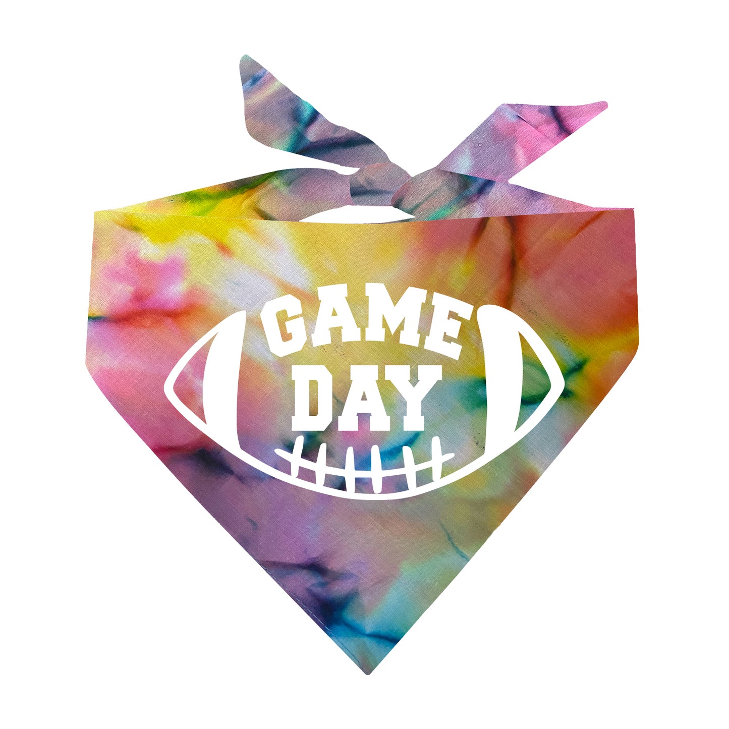 Game Day Scrunch Tie Dye Pattern Triangle Dog Bandana