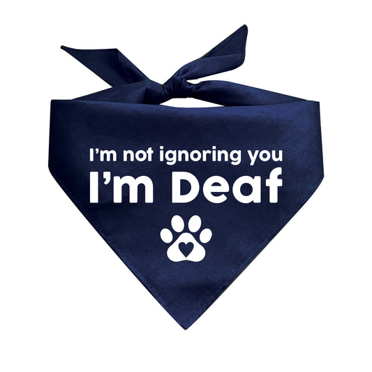 I’m Not Ignoring You I’m Deaf Triangle Dog Bandana