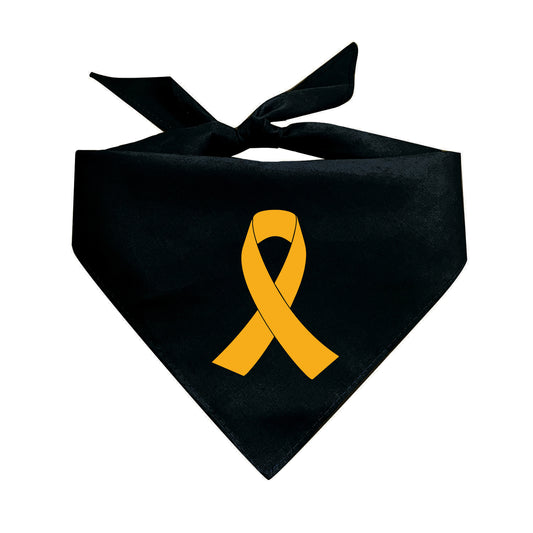 Gold Cancer Ribbon Triangle Dog Bandana