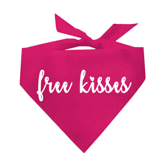 Free Kisses Valentine's Day Triangle Dog Bandana