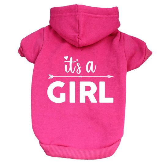 It's A Girl Arrow Dog Hoodie