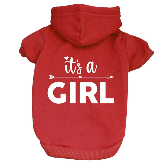 It's A Girl Arrow Dog Hoodie