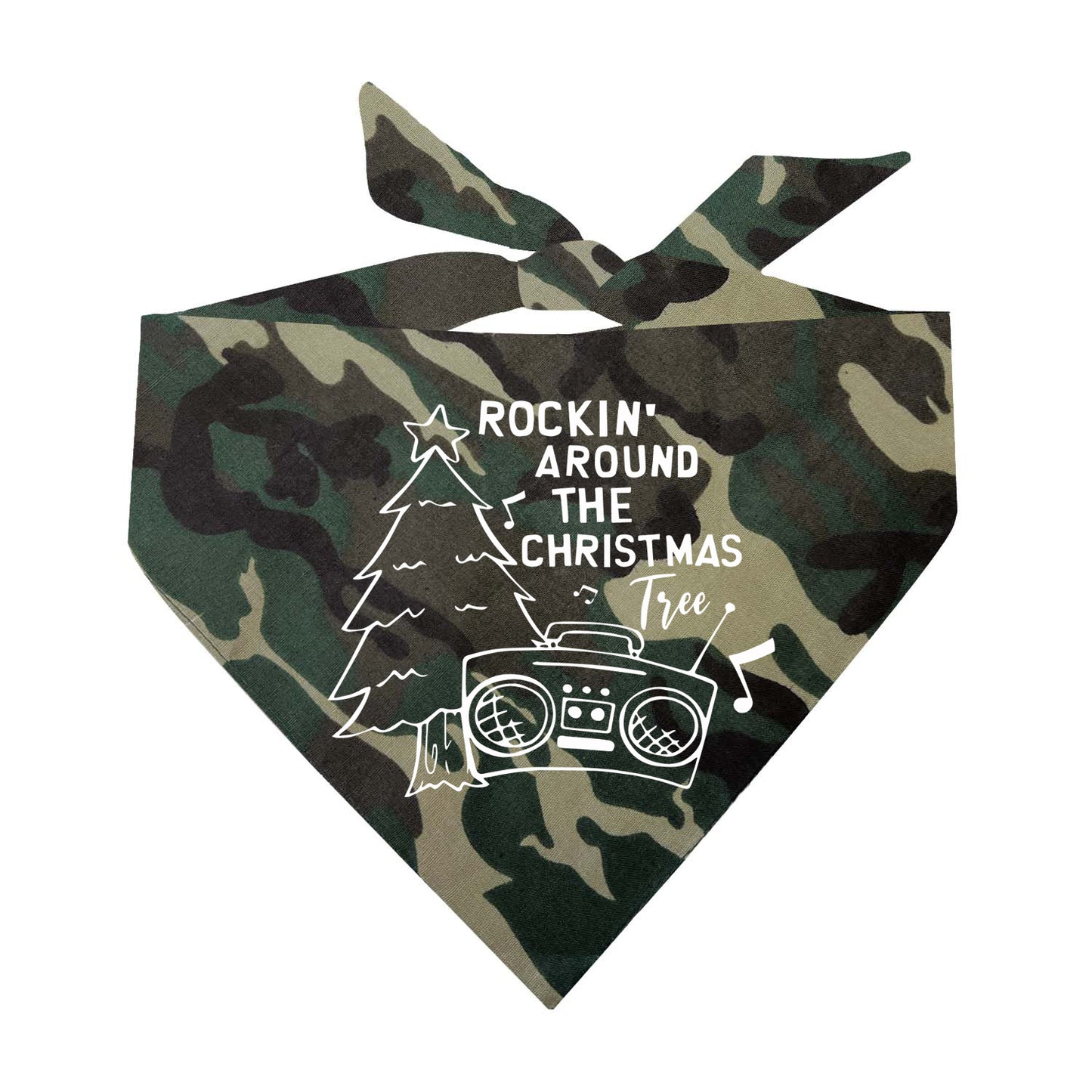 Rockin’ Around The Christmas Tree Triangle Dog Bandana