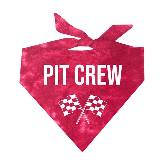 Pit Crew Racing Theme Tie Dye Pattern Triangle Dog Bandana