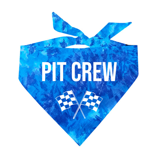 Pit Crew Racing Theme Tie Dye Pattern Triangle Dog Bandana