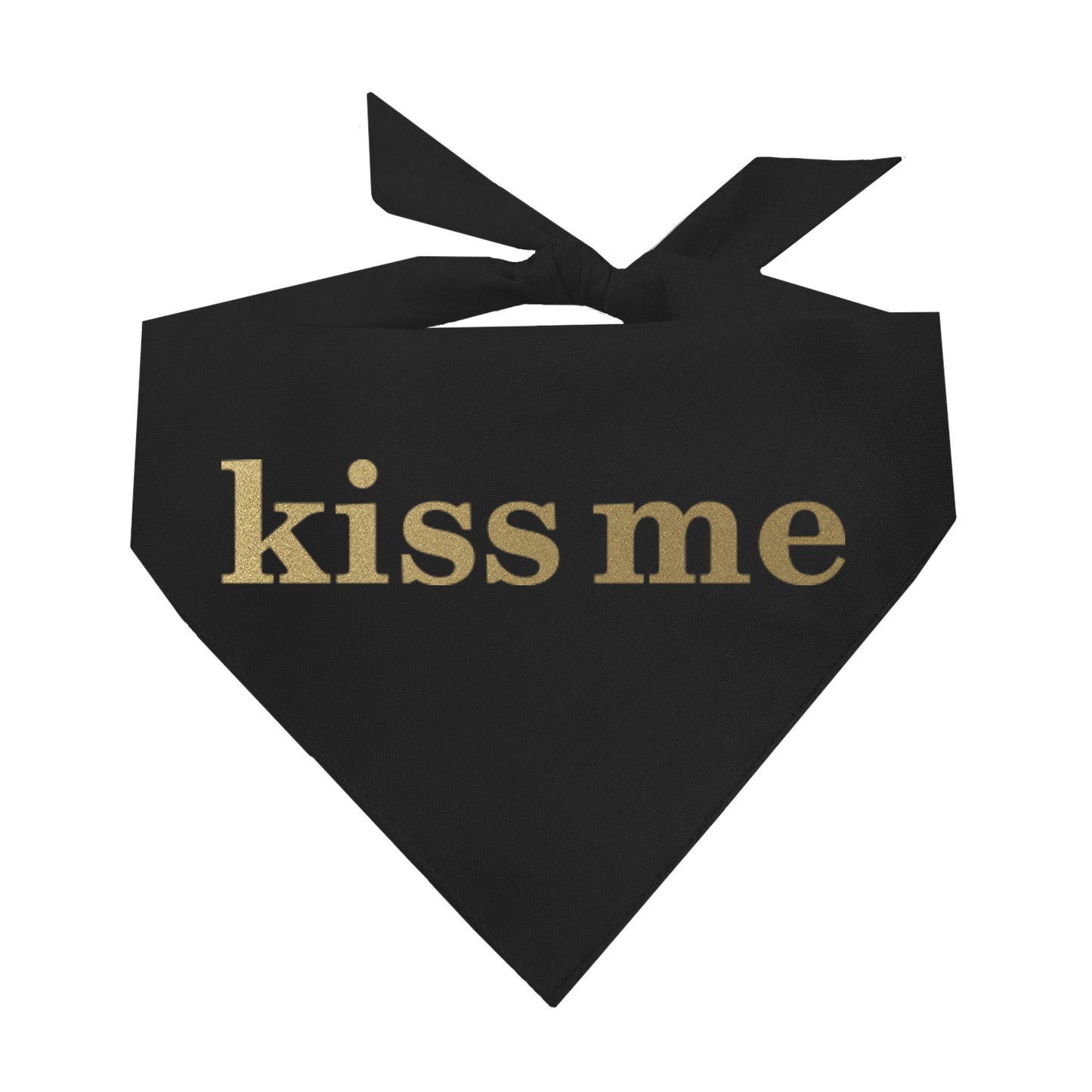 Kiss Me (Gold) New Years Eve Triangle Dog Bandana