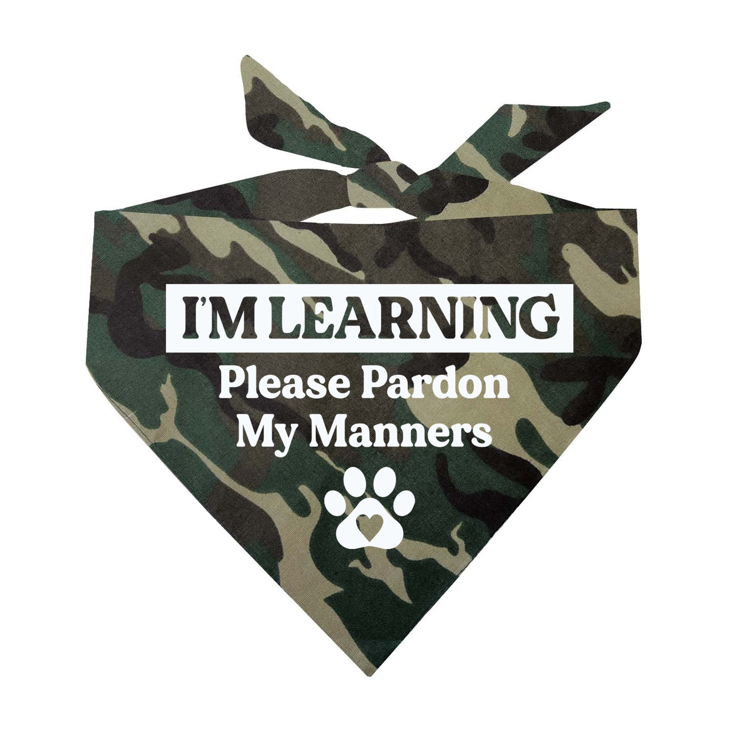 I'm Learning Please Pardon My Manners Triangle Dog Bandana