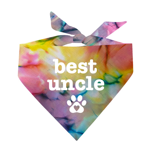 Best Uncle Scrunch Tie Dye Pattern Triangle Dog Bandana