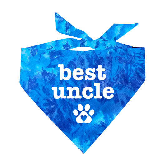 Best Uncle Scrunch Tie Dye Pattern Triangle Dog Bandana