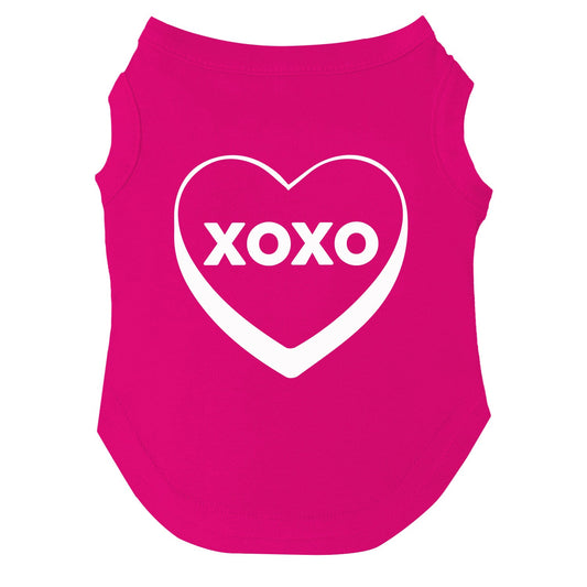 XOXO Candy Heart Valentine's Day Dog Tee