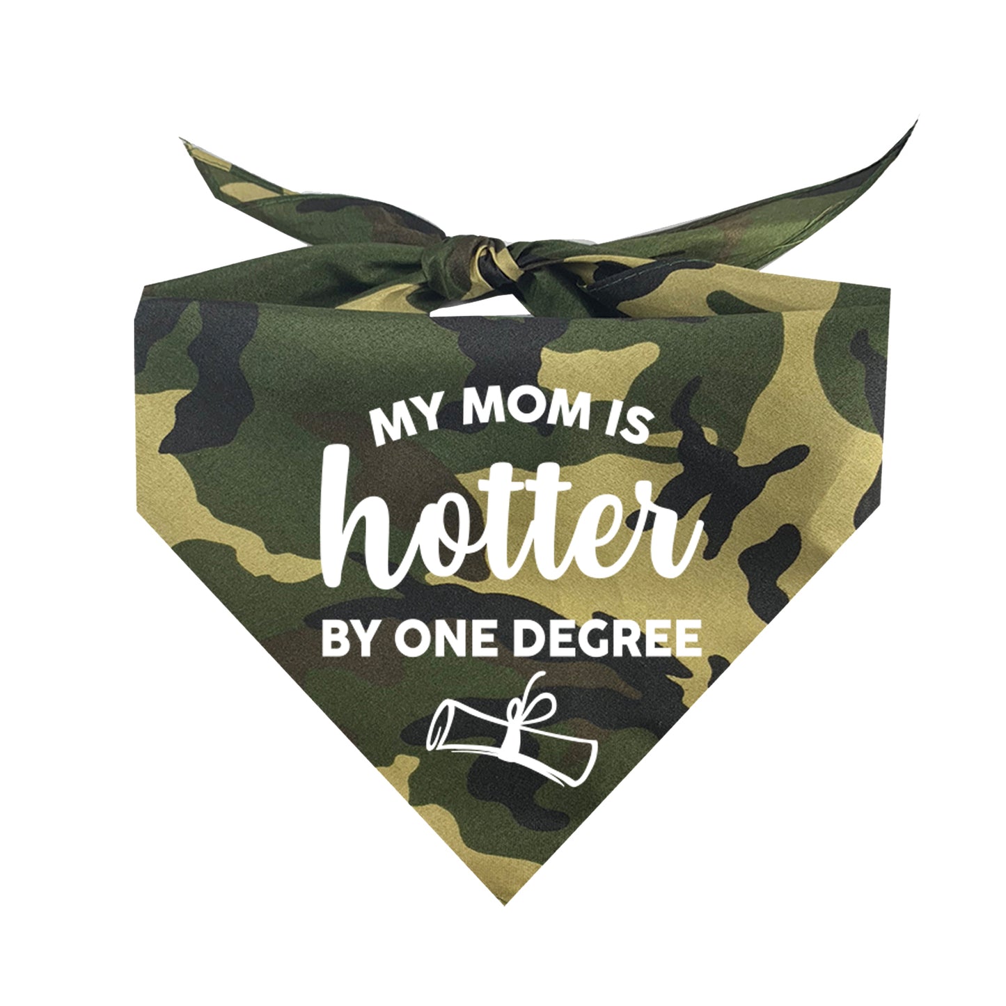 My Mom Is Hotter By One Degree Graduation Triangle Dog Bandana