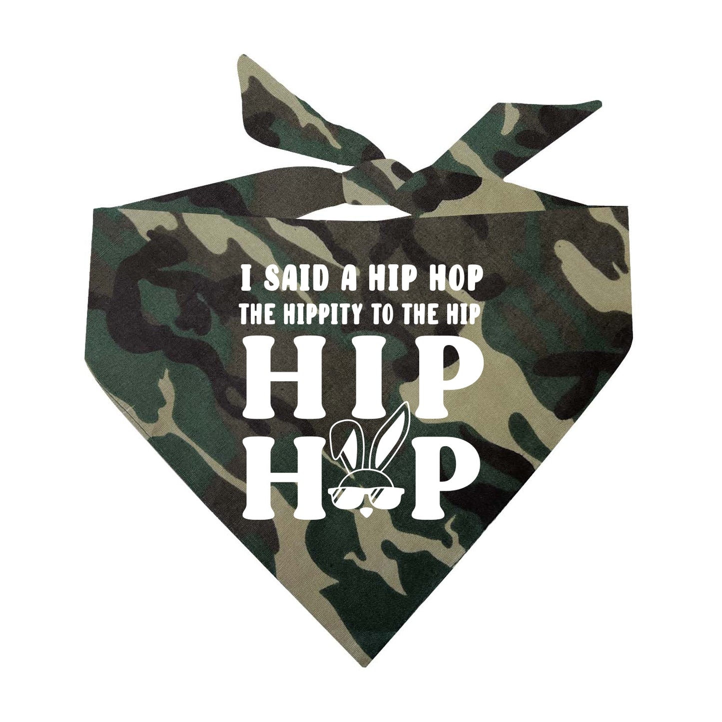 I Said A Hip Hop Triangle Dog Bandana (White)