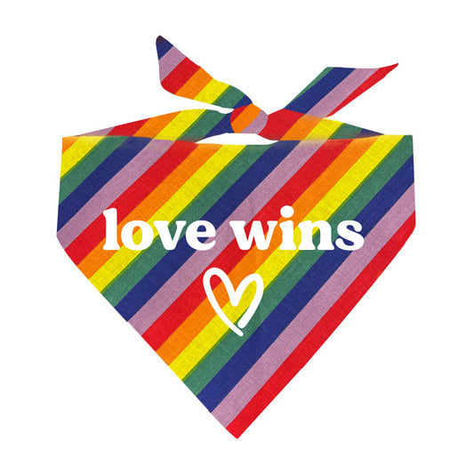 Love Wins LGBTQ Rainbow Triangle Dog Bandana