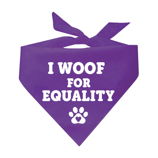 I Woof For Equality Pride Triangle Dog Bandana (Assorted Colors)