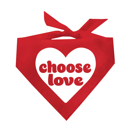 Choose Love Heart Triangle Dog Bandana (Assorted Colors)