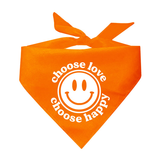 Choose Love Choose Happy Triangle Dog Bandana (Assorted Colors)