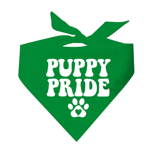 Puppy Pride With Heart Paw Triangle Dog Bandana (Assorted Colors)