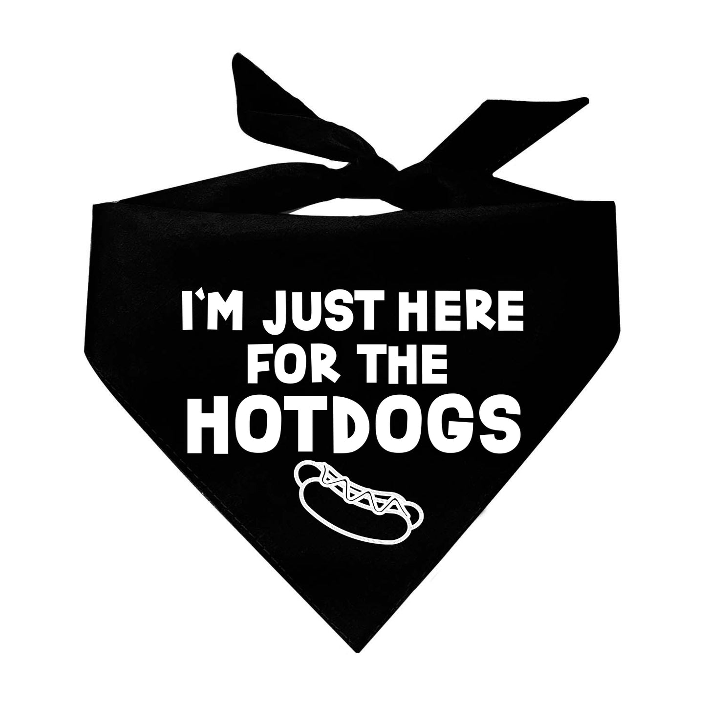 I'm Just Here For The Hot Dogs Triangle Dog Bandana