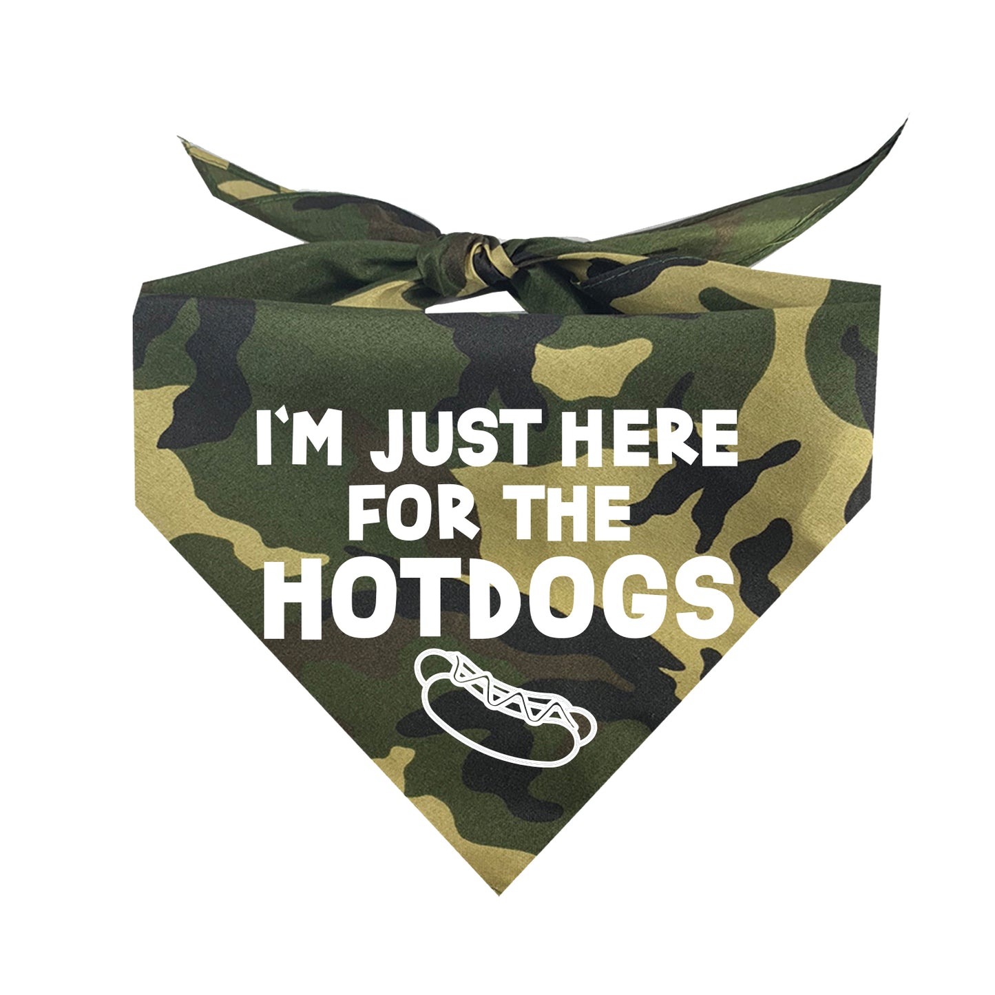 I'm Just Here For The Hot Dogs Triangle Dog Bandana