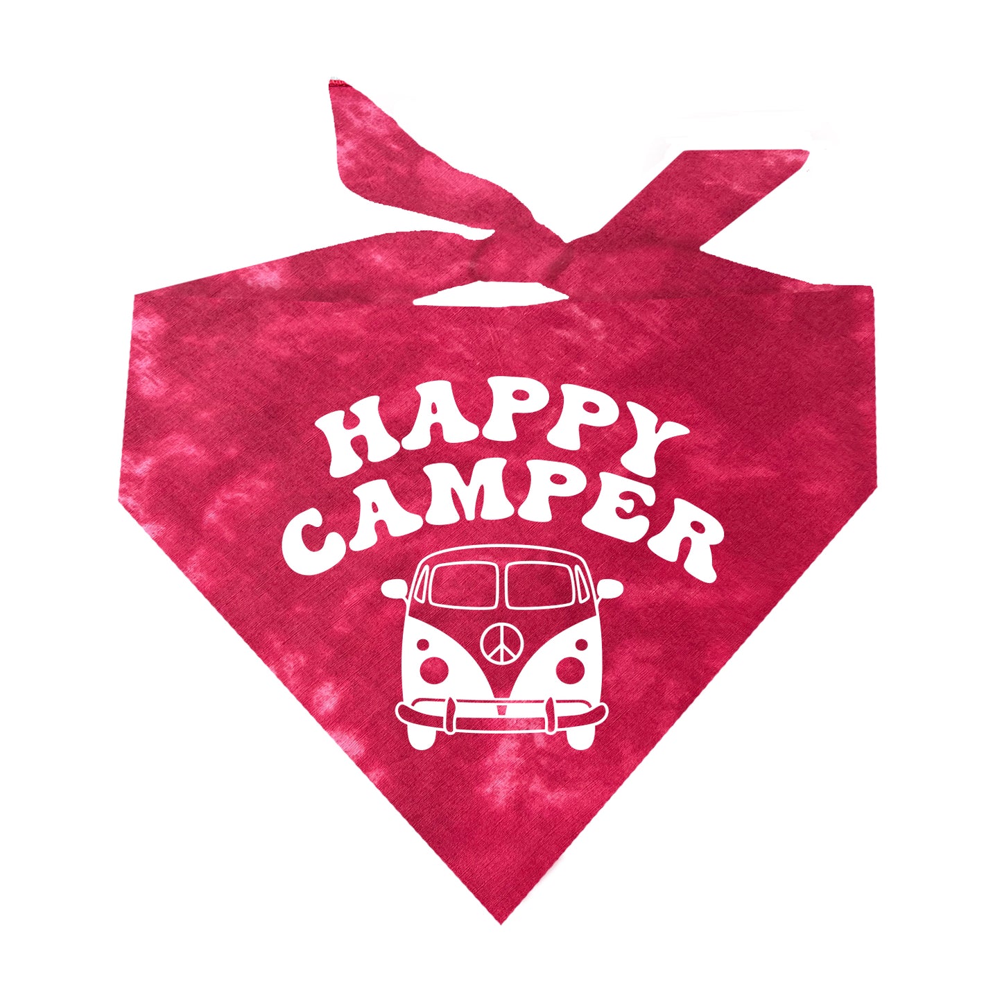 Happy Camper Van Life Scrunch Tie Dye Triangle Dog Bandana