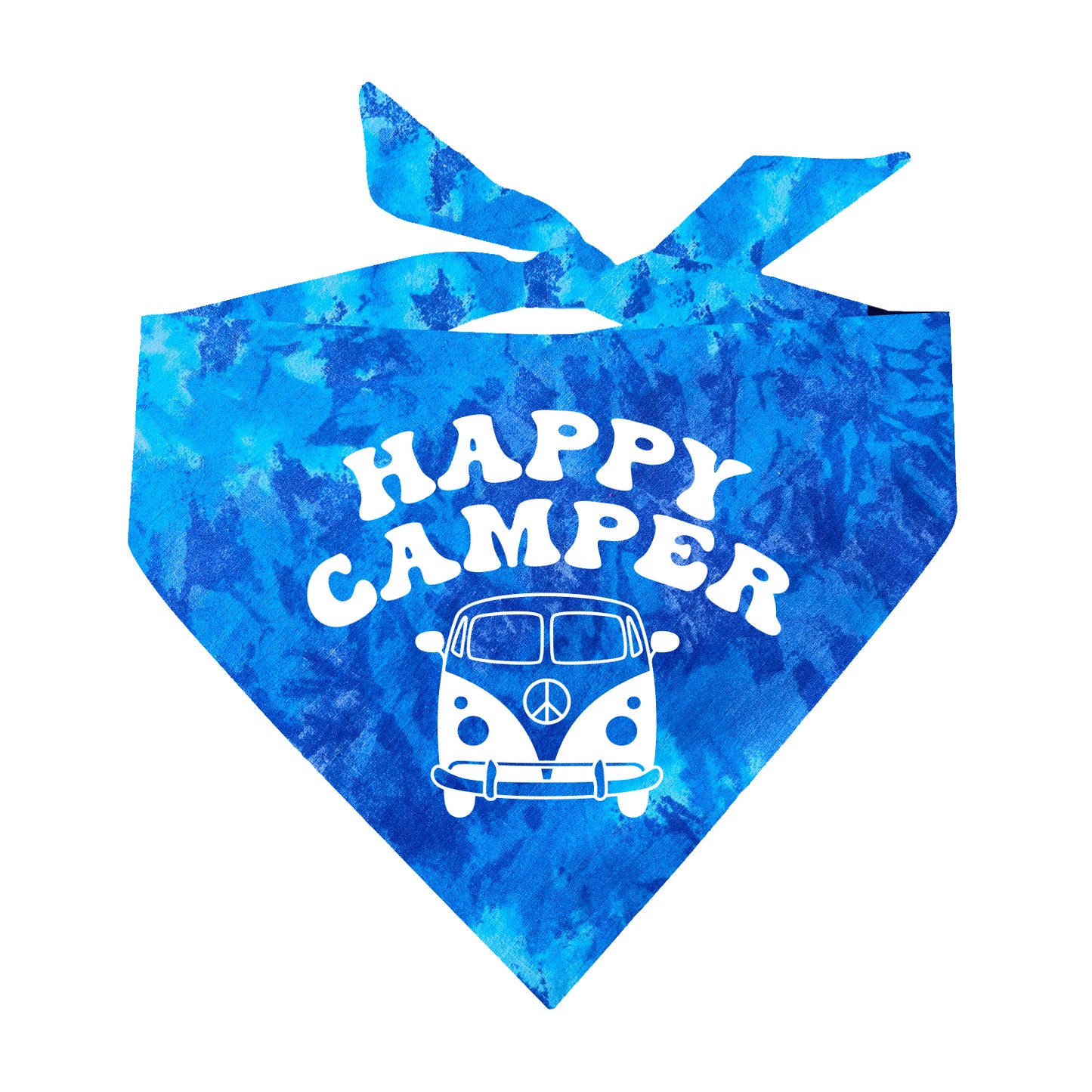 Happy Camper Van Life Scrunch Tie Dye Triangle Dog Bandana