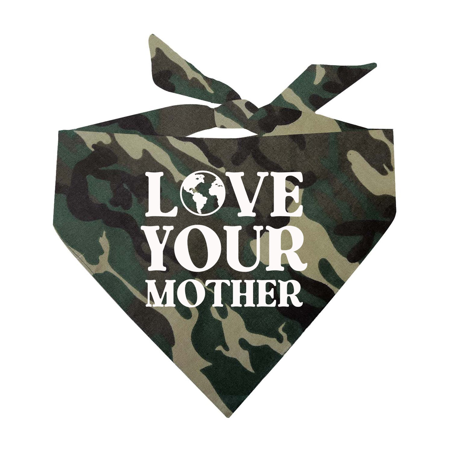 Love Your Mother Earth Love Your Planet Triangle Dog Bandana (Assorted Colors)