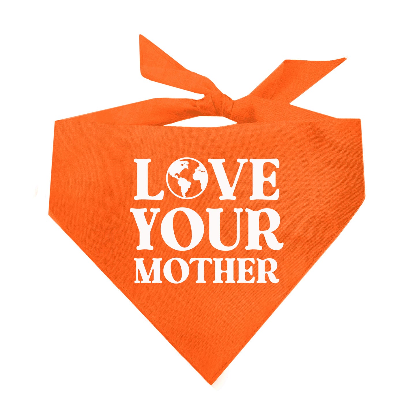 Love Your Mother Earth Love Your Planet Triangle Dog Bandana (Assorted Colors)