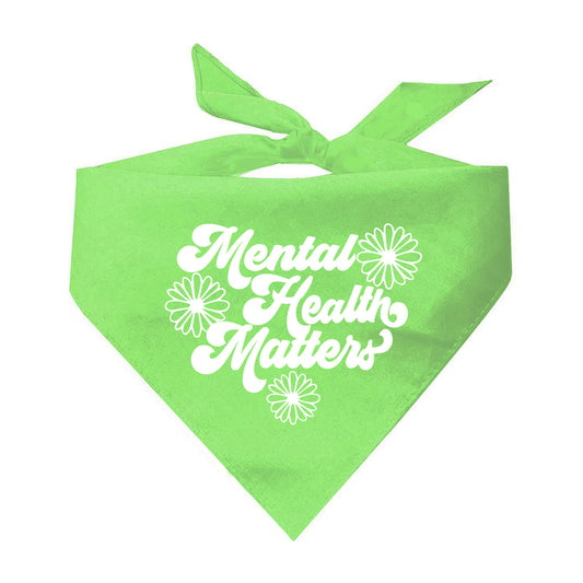 Mental Health Matters Spread Awareness Triangle Dog Bandana (Assorted Colors)