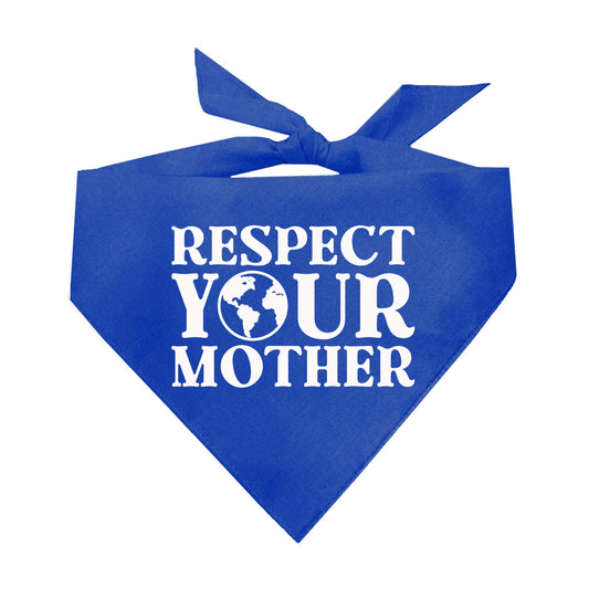 Respect Your Mother Earth Love Your Planet Triangle Dog Bandana (Assorted Colors)