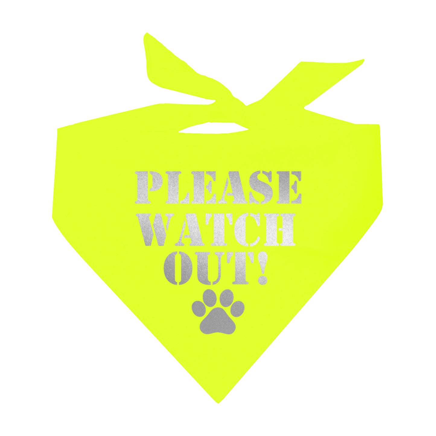 Please Watch Out! Reflective Neon Triangle Dog Bandana