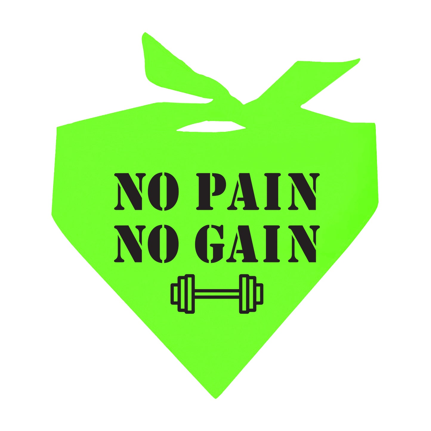 No Pain No Gain Neon Triangle Dog Bandana