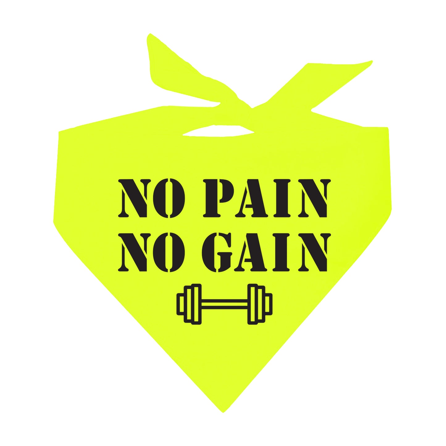 No Pain No Gain Neon Triangle Dog Bandana