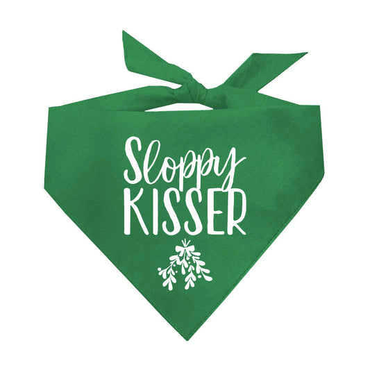 Sloppy Kisser Mistletoe Triangle Dog Bandana