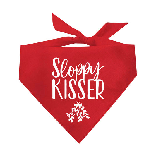 Sloppy Kisser Mistletoe Triangle Dog Bandana